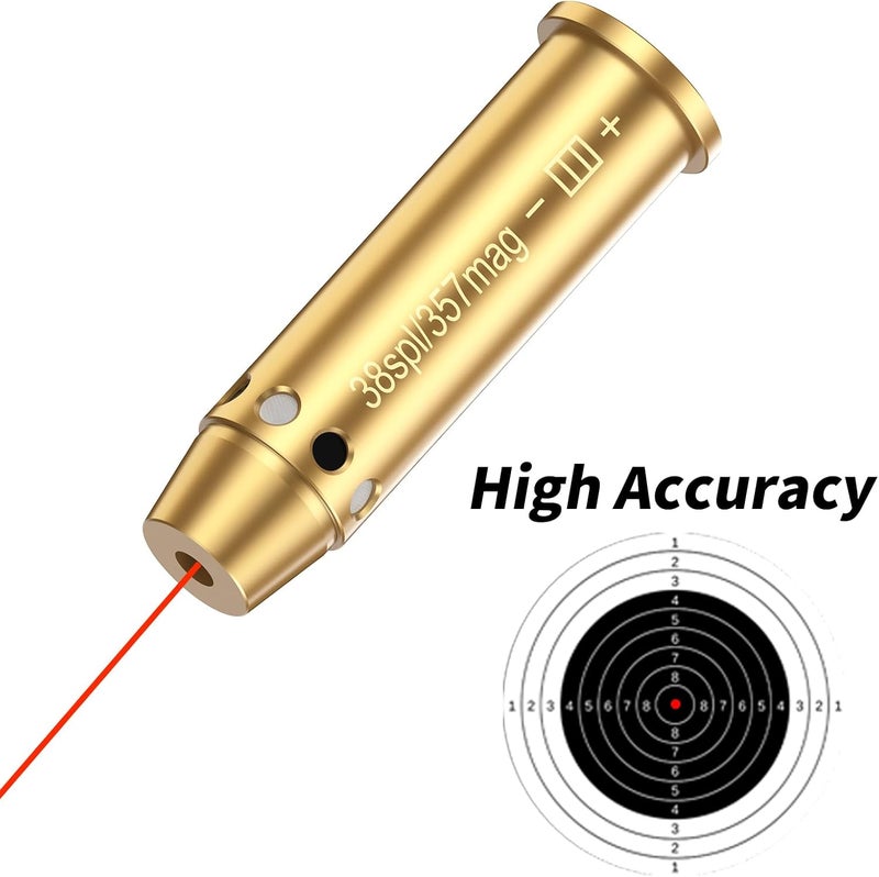 Tipfun Bore Sight for 357mag/38spl Special Red Laser Bore Sighter Red Dot Boresighter with Batteries for Hunting and Shooting - Image 3